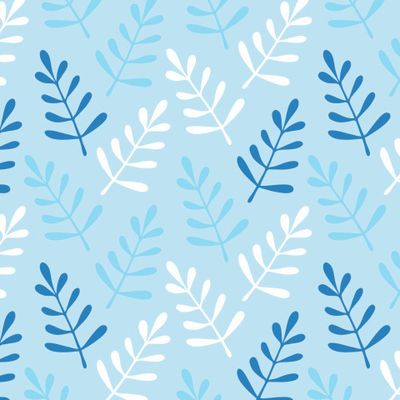 Купить голубую ткань с листьями, веточками для рубашек. Buy fabric with abstract leaves twigs
