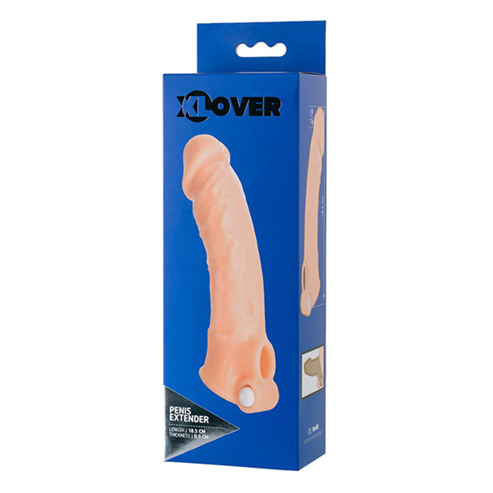 Удлиняющая насадка на пенис 18,5см с вибрацией ToyFa Xlover 748021