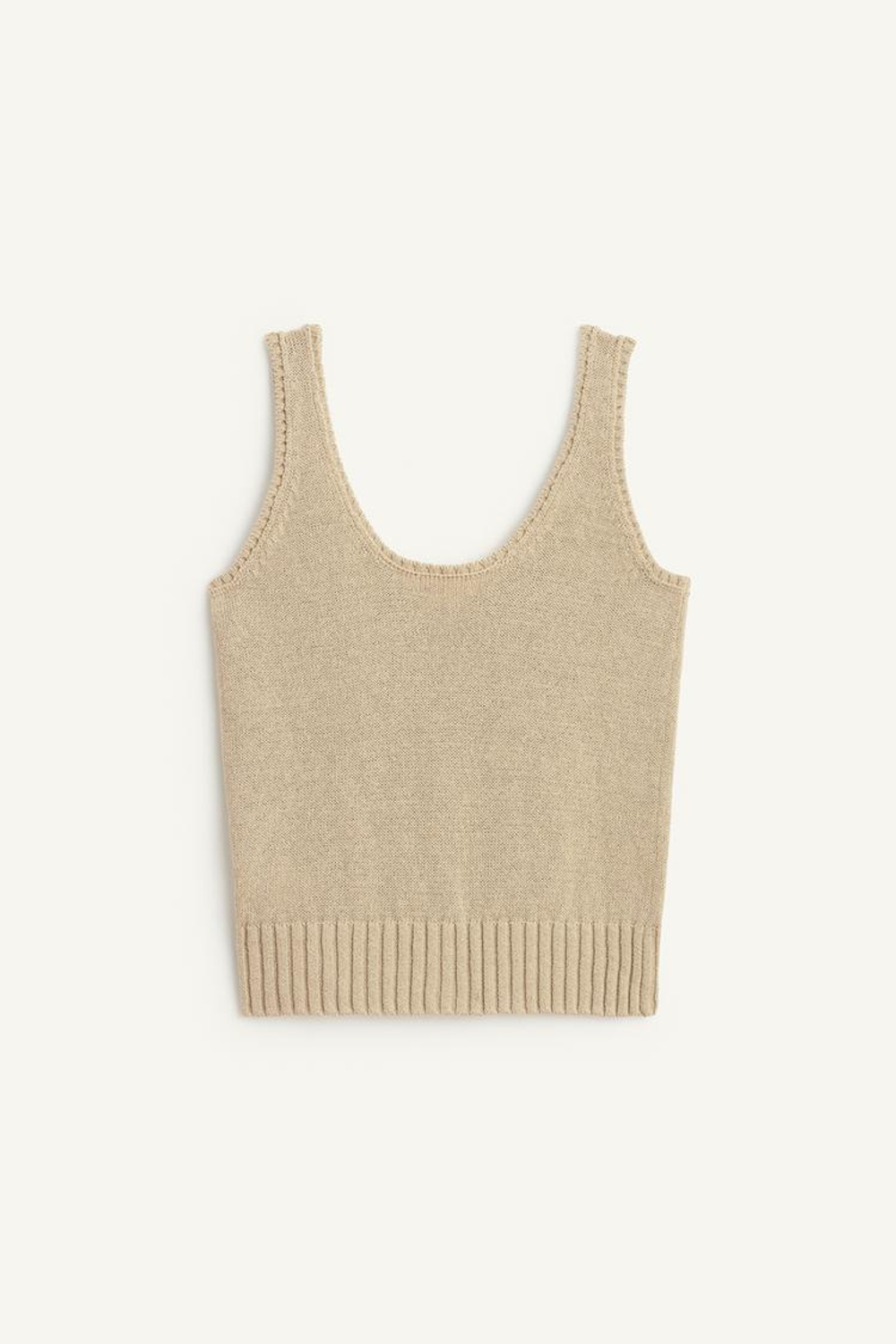 ZARA ТОП-МАЙКА СМЕСОВОЙ ХЛОПЧАТОБУМАЖНОЙ ПРЯЖИ, СВЕТЛО-ЗЕЛЕНЫЙ
