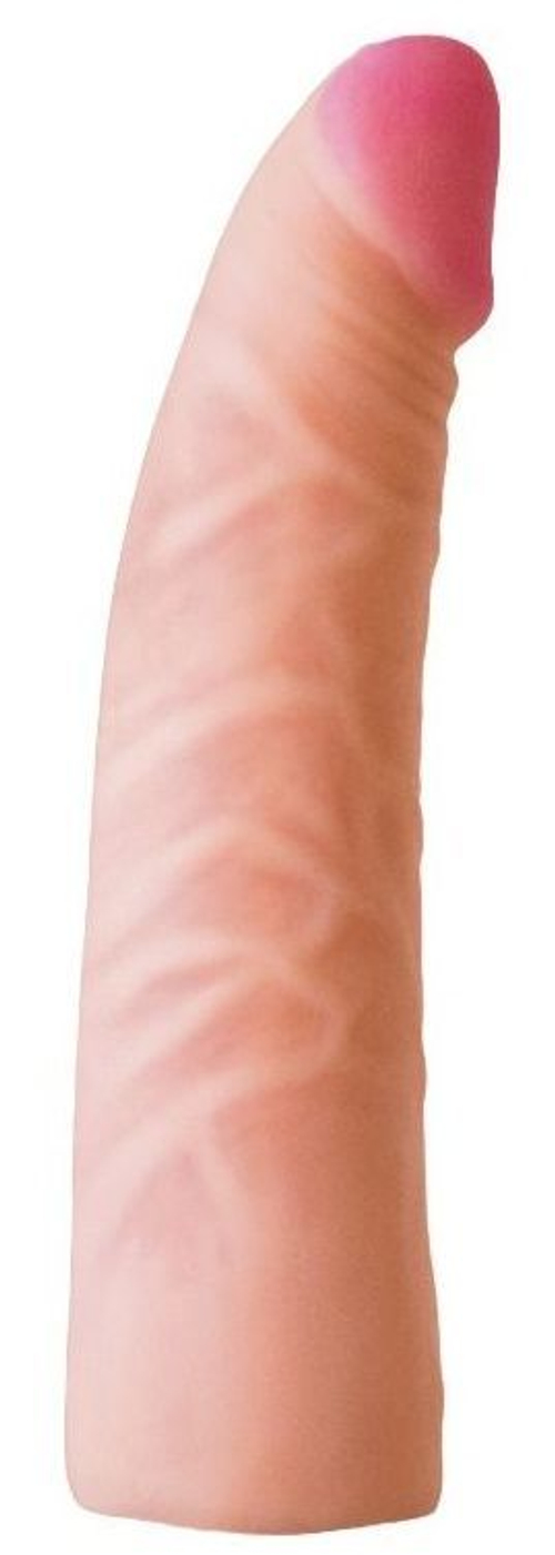 Телесная изогнутая насадка на Harness с коннектором GREEN LINE - 18 см.