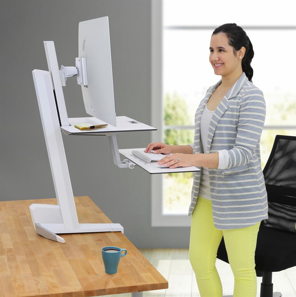Крепление Ergotron WorkFit-S настольное на два монитора (33-350-200 / 33-350-211), Белый