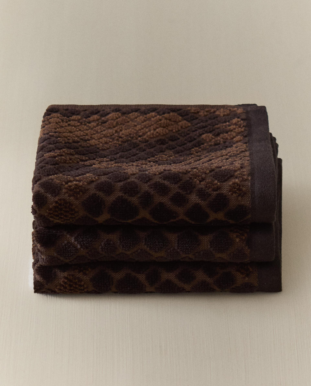 Zara Home Полотенце для лица и рук из хлопка, коричневый, 30x30 см (3 шт.)