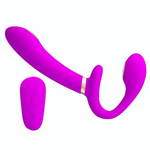 Лиловый безремневой страпон с функцией электростимуляции Thunderbird (Цвет: лиловый)