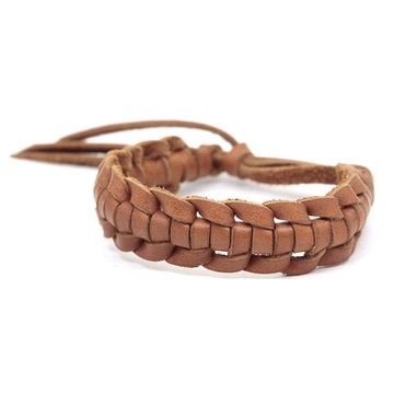 Браслет плетенный HANDMADE коричневый