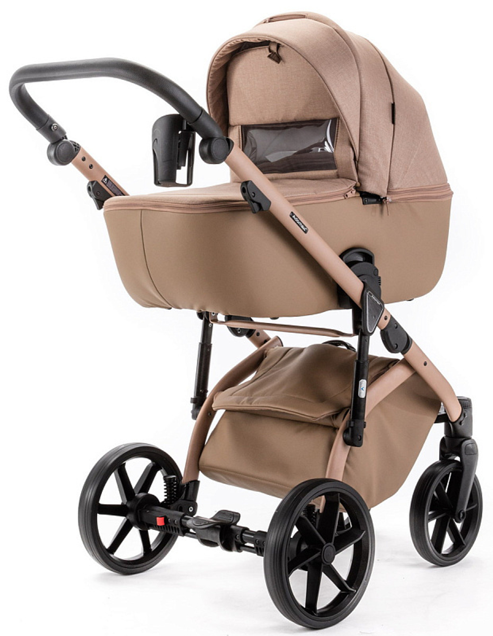 Детская коляска Adamex Nola Natura 2 в 1 N-5-CAMEL (Т.БЕЖ + Т.БЕЖ.КОЖА)