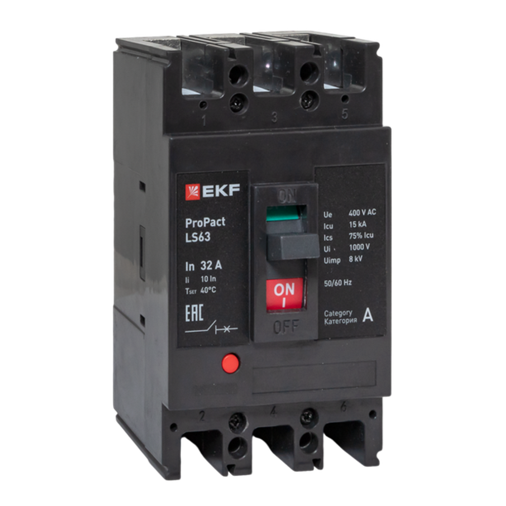 Автоматический выключатель в литом корпусе  EKF mccb-63-15-3-32-ls