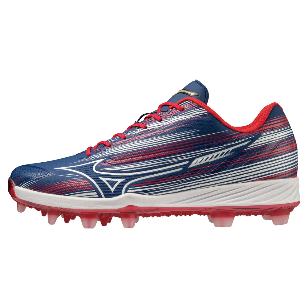 Mizuno Low Top Upper Height Baseball Shoes Men"s Marine Blue White