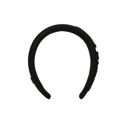 Черный ободок с цветочным декором