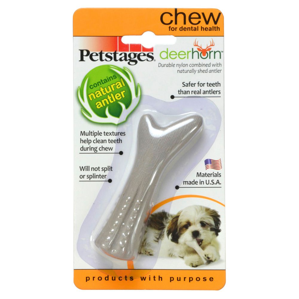 Petstages игрушка для собак Deerhorn, с оленьими рогами (9 см)