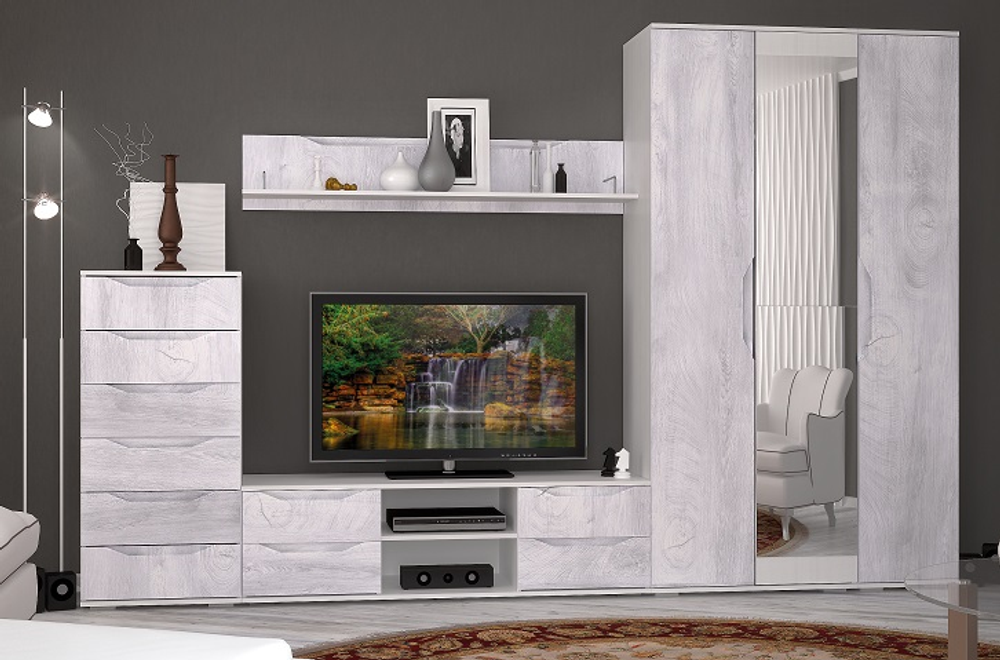 Комод 4 Сорренто Белый/Рамбла