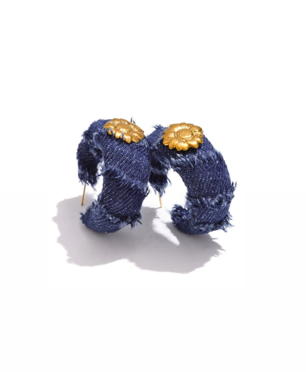 Серьги из джинсы
