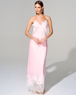 Платье-комбинация с отделкой французским кружевом