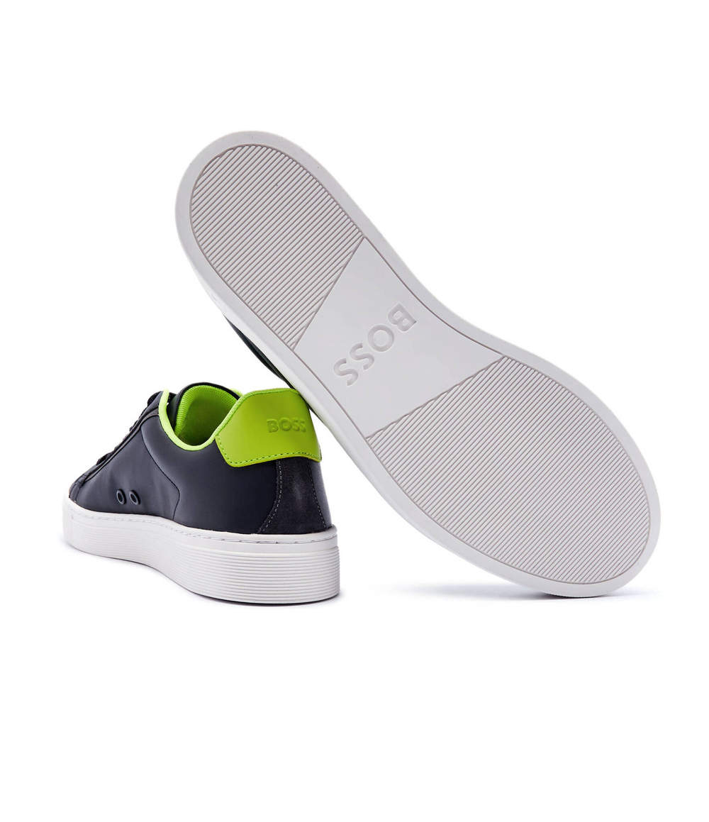 Кожаные кроссовки rhys BOSS BLACK - темно-синий(50502869)