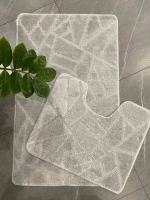 Комплект ковриков для ванной и туалета My Crystal ГЕОМЕТРИЯ Мозайка 50*80 и 40*50 серый