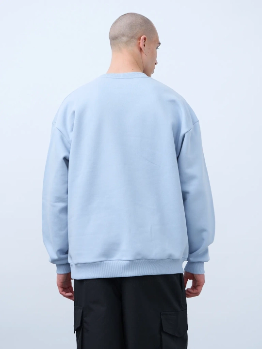 Свитшот оверсайз с начесом (голубой)