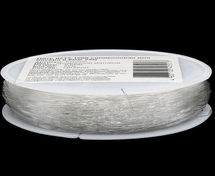 Нить 0215-1000 силиконовая для бисера 0,6мм 25м (прозрачный матовый; 10702070/280623/3264360, КИТАЙ)