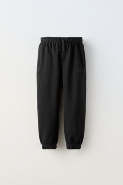 ZARA БРЮКИ С ВЫШИТОЙ НАДПИСЬЮ, ЧЕРНЫЙ