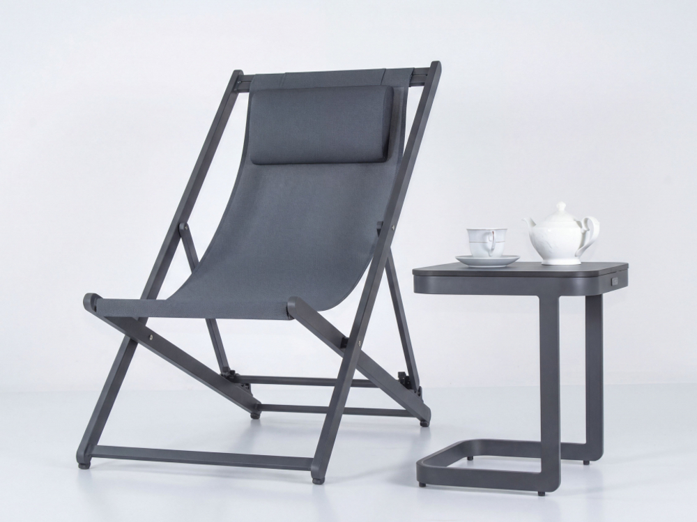 Стул-шезлонг Ideal Patio САНТОНИ складной, серый