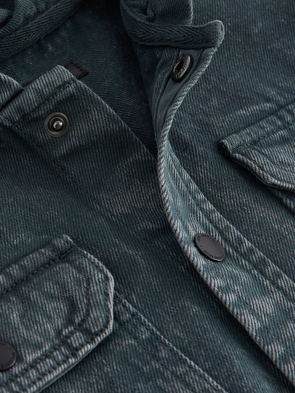 Рубашка с капюшоном джинсовая для мальчика Next K83-516, Темно-серый