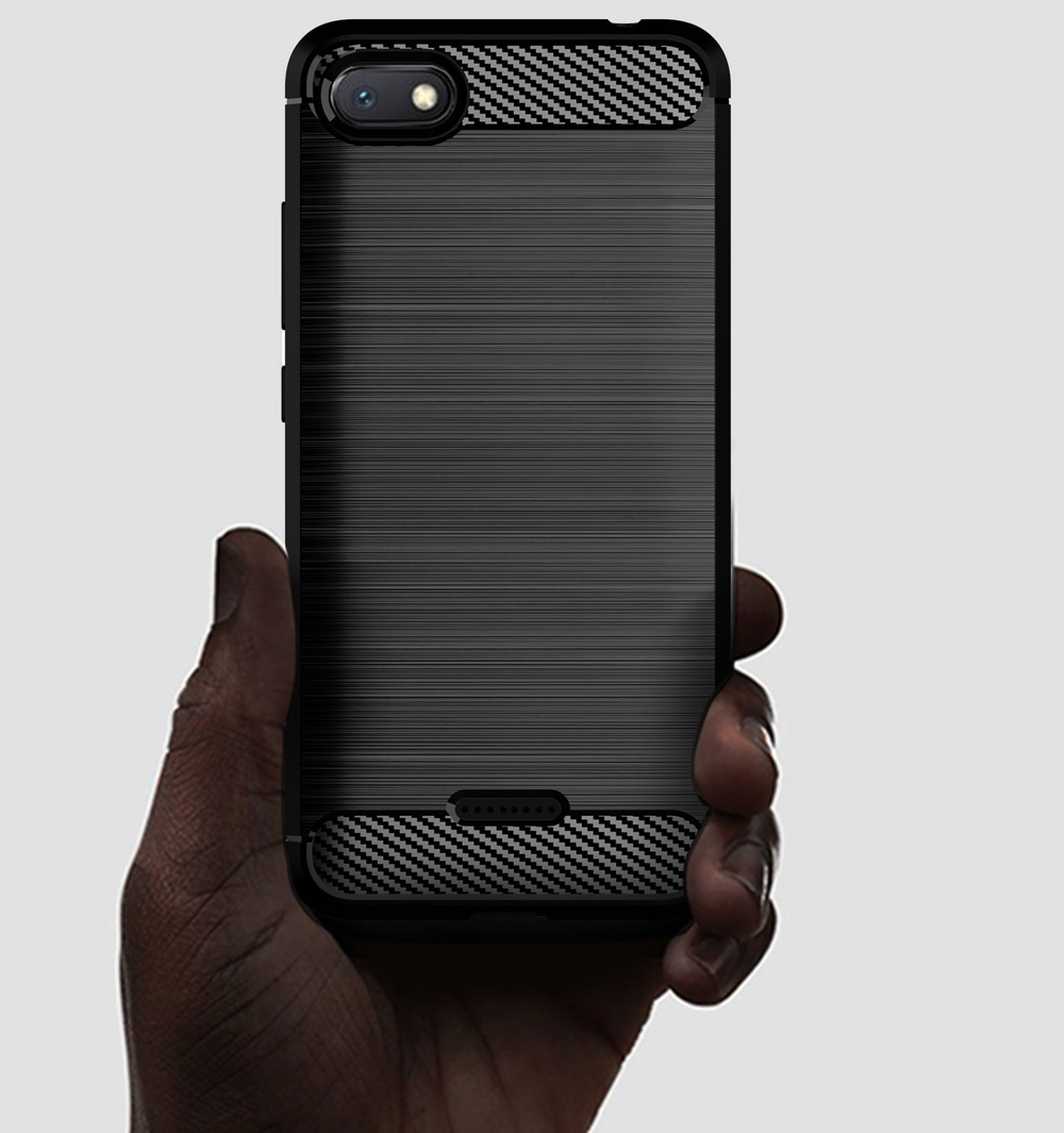 Чехол для Xiaomi Redmi 6A цвет Black (черный), серия Carbon от Caseport