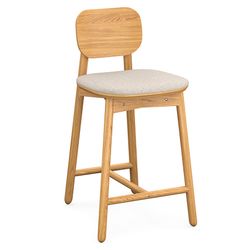 Стул полубарный Saga, рогожка, бежевый