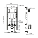 Унитаз подвесной WasserKRAFT Berkel 56TLT.010.ME.PG03.H001 безободковый, с инсталляцией Vils 56, с крышкой микролифт, белый/кнопка золото глянцевое