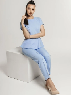 Брюки медицинские голубые стрейч