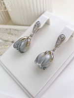 LEFIREL' Серьги серебряные женские "Тиэль" с цветами из муранского стекла / ювелирные украшения из родированного серебра 925