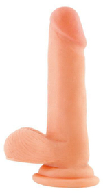 Телесный фаллоимитатор-реалистик на присоске - 18,3 см. (Цвет: телесный)