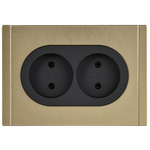 FORTE&PIANO Розетка 2-местная без заземления без защитных шторок безвинтовое крепление 10А FP626M металл шампань IEK