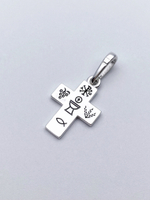 Крест из серебра/Частичное чернение/С подвижным ухом