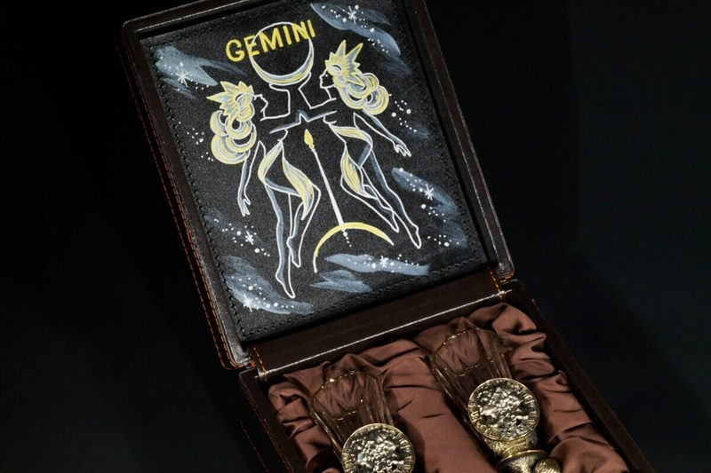 Набор лафитников для водки «Знаки Зодиака Близнецы» 2 шт. в подарочном футляре c художественным оформлением
