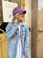 Бейсболка экокожа черника