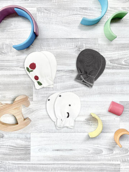 Рукавички-антицарапки Mjölk Брусника/Steel Grey/Ночное Небо, сет из 3х пар