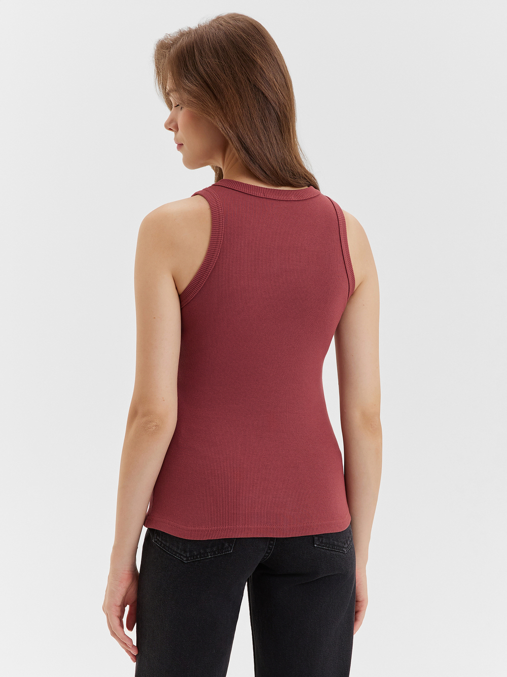 Базовый топ из эластичного хлопка