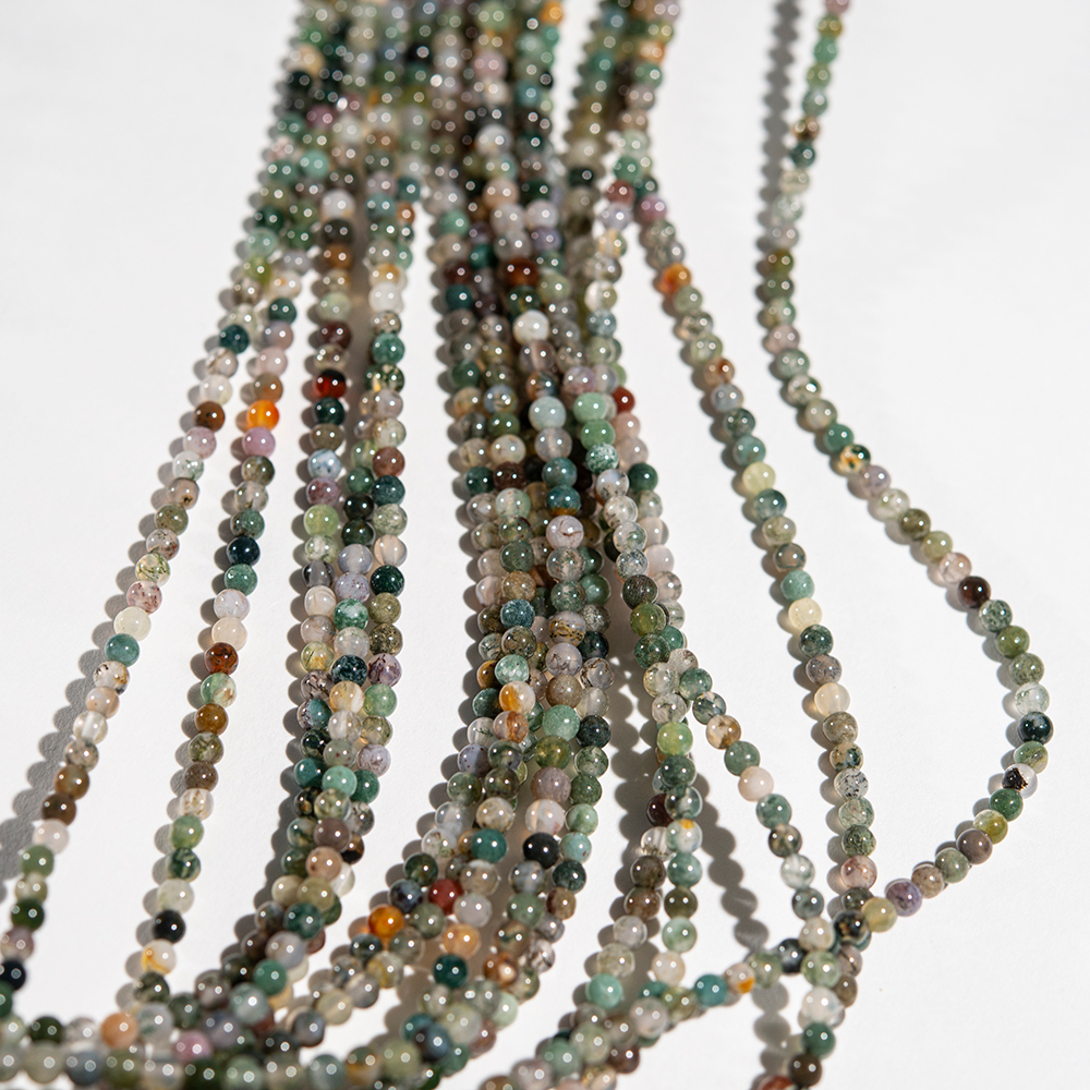 Моховой агат натуральный, 3,4мм, шар