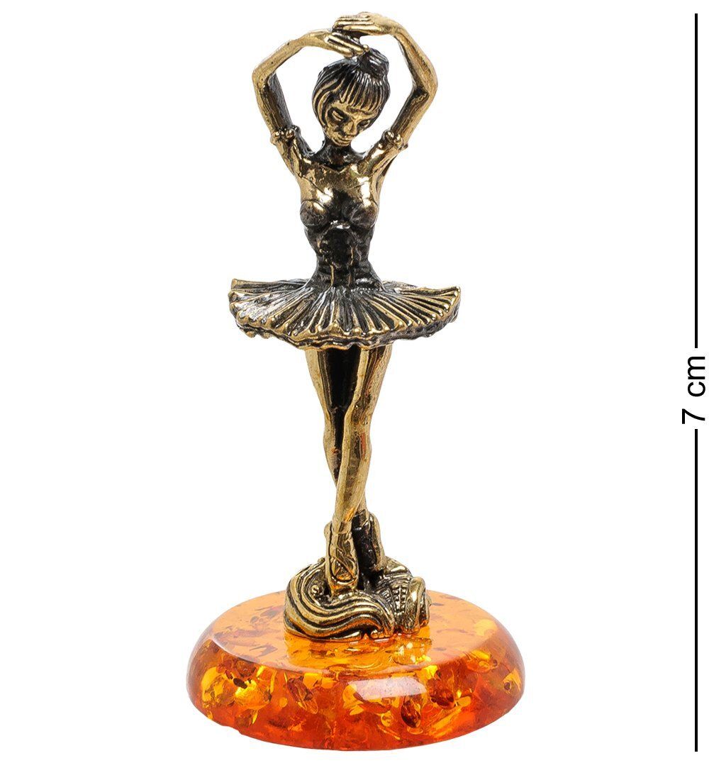 Народные промыслы AM-1814 Фигурка «Балерина» (латунь, янтарь)