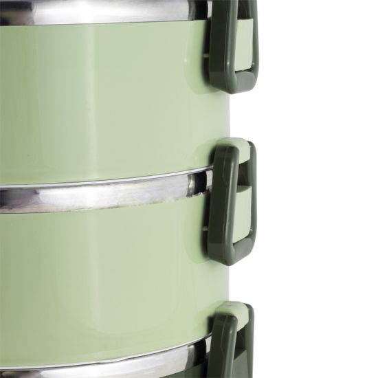 Ланч бокс тройной 2400 мл. Kamille KM-2137 пластик, нержавеющая сталь