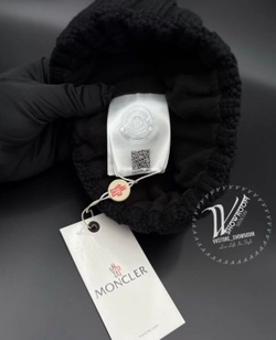 Шапка Moncler премиум кожаный логотип