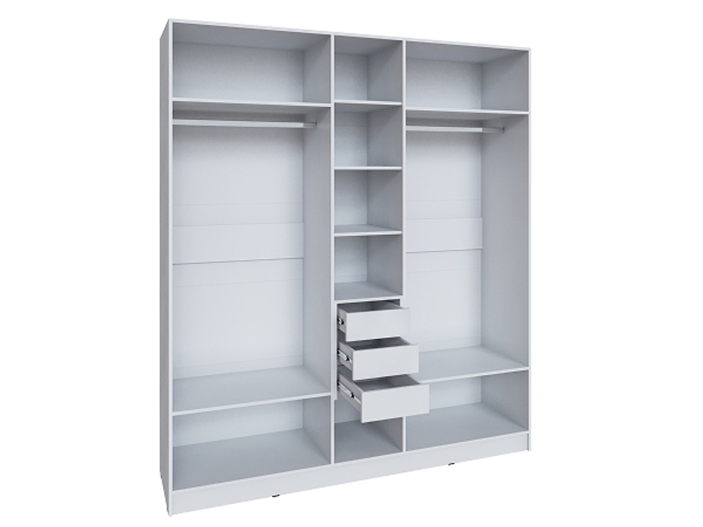 Шкаф Мадрид 2,0 с зеркалом и ящиками Белый