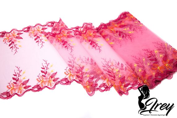 05-89 ОПТ Вышивка на неэл. сетке 24 см, малиновый