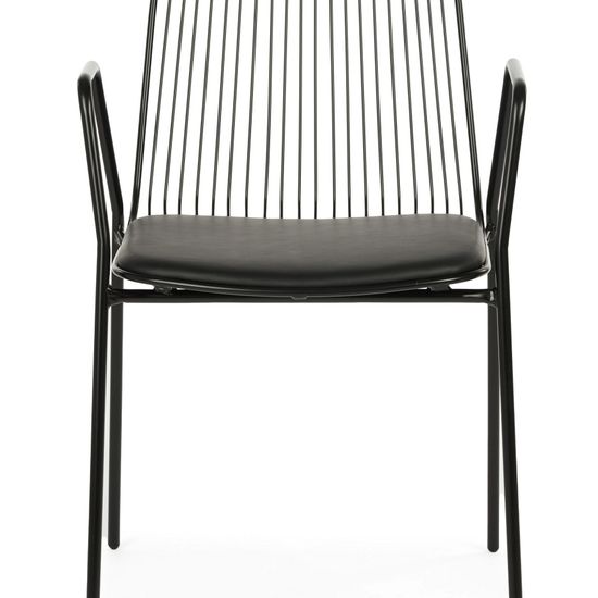 Стул Vivo Armchair металлический черный с подушкой из экокожи