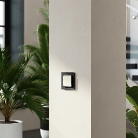 Перекрестный выключатель двухклавишный (слоновая кость)