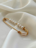 Брошь жемчуг золото