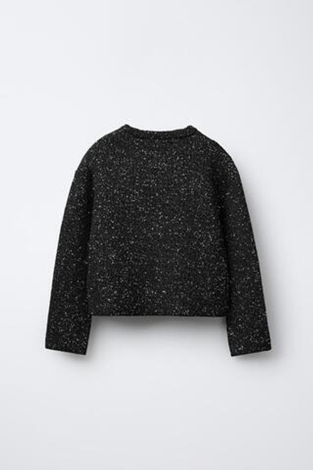 ZARA СВИТЕР С ПАЙЕТКАМИ, ЧЕРНЫЙ