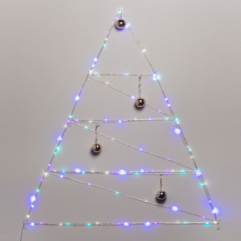 Светодиодная новогодняя гирлянда Intro Holiday INNR-02M нить мультиколор 10 м 100 microled IP20 3AA | Intro