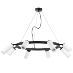 LR0183648640 Люстра RULLO 8х50W GU10 ЧЕРНЫЙ/БЕЛЫЙ (571018+214436-4+214486-4+202430-8)