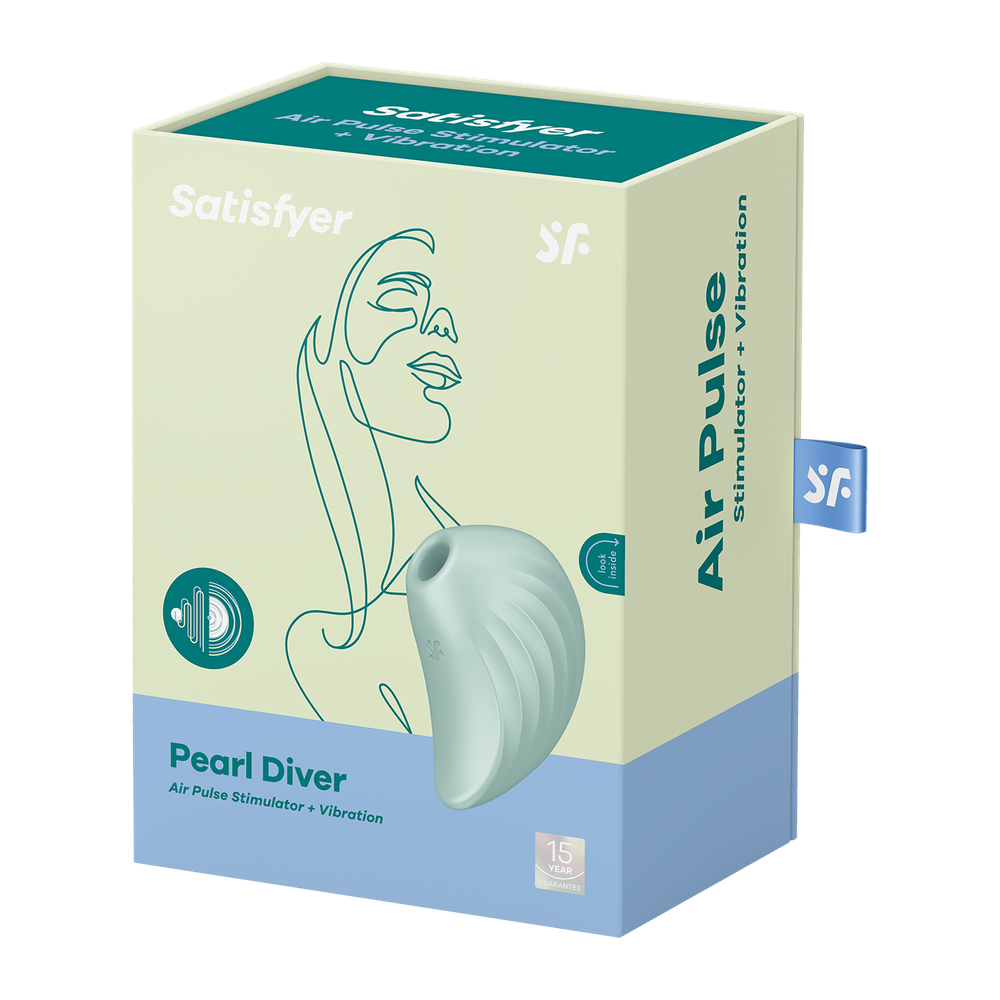 Вакуумно-волновой стимулятор с вибрацией Satisfyer Pearl Diver, мятный
