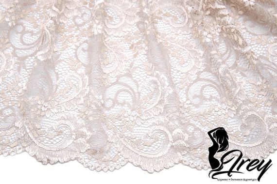 03-158 Кружево эластичное 19 см, кофе с молоком 030/айвори 004