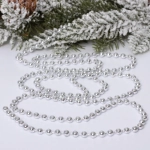 Бусы на ёлку 1,5м «Шарики» d-6мм, Серебро